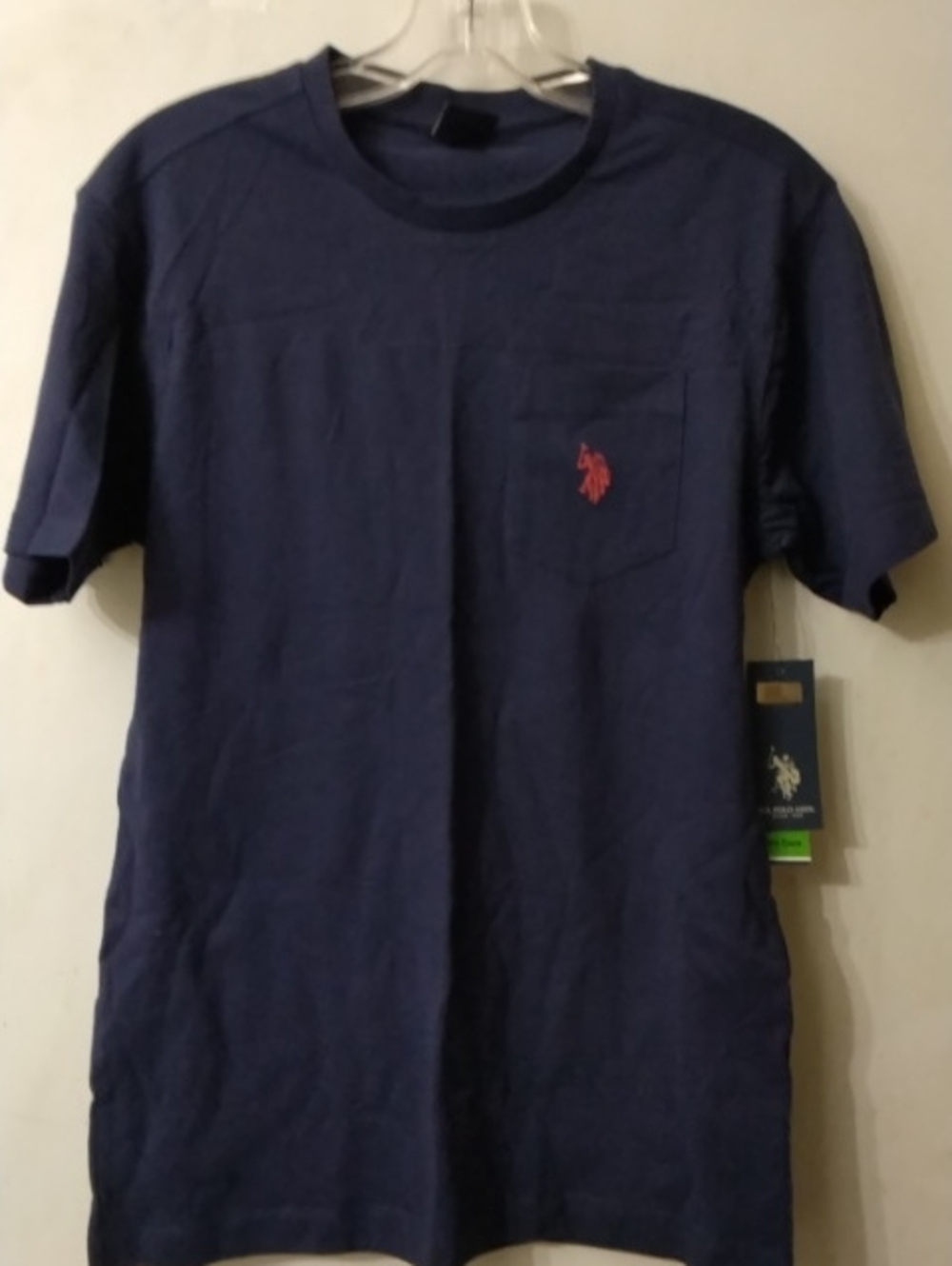 Men's Authentic Polo Association Ralph Lauren Navy Pocket Tee w/ Red Logo Sz XS